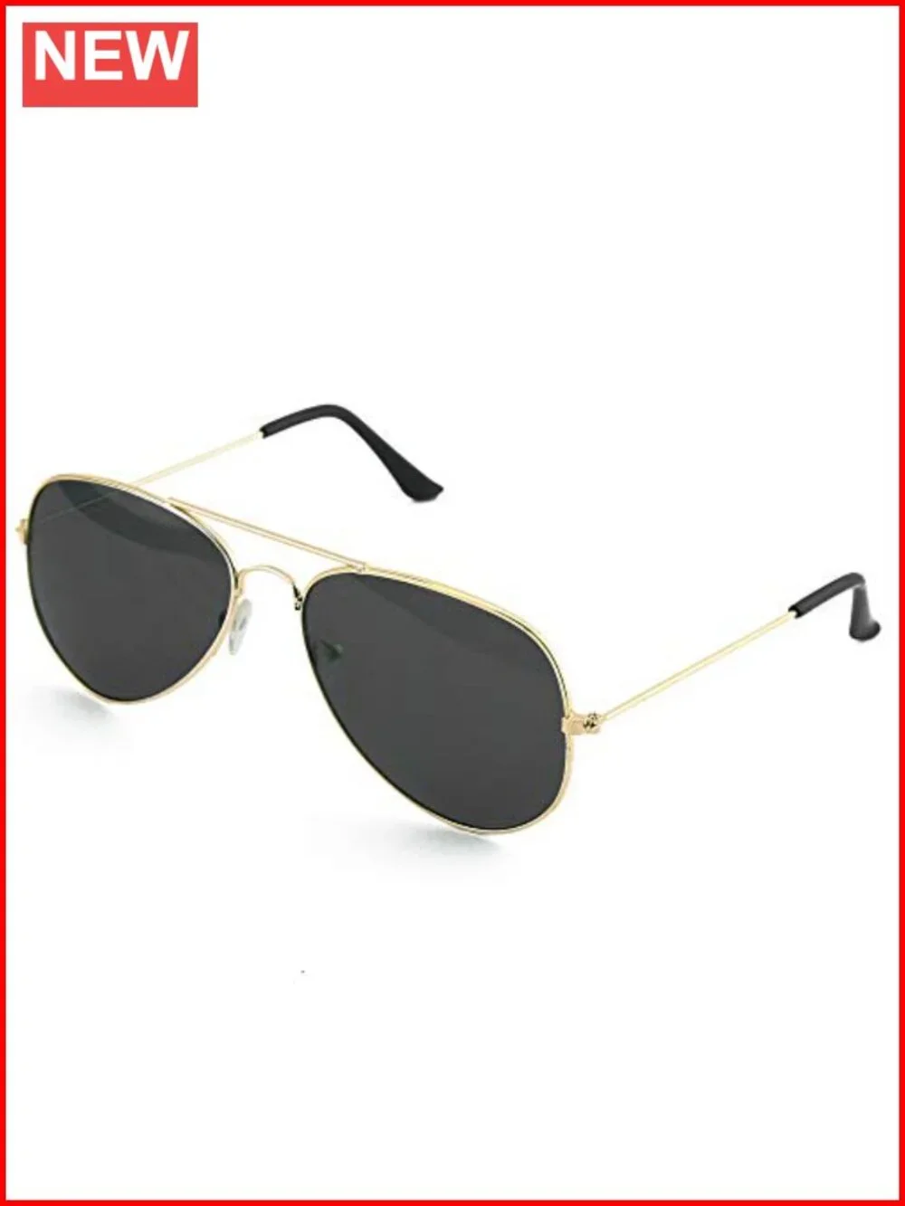 Aviator Sunglasses with UV 400 Protection - Military Style Metal Frame